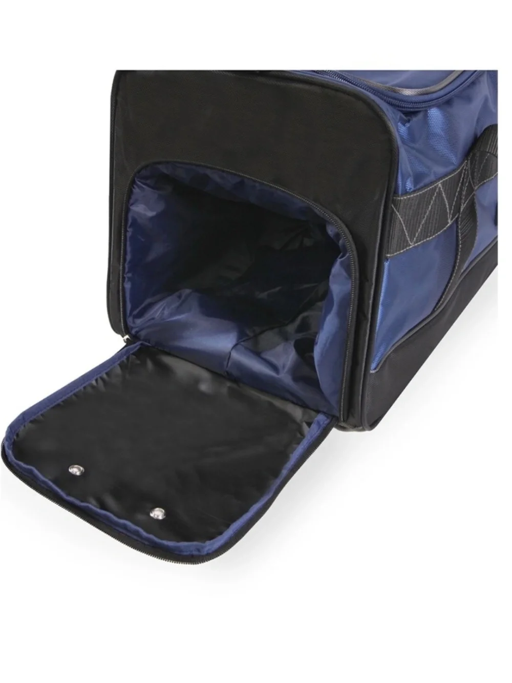 Nautical Dockside 22in Navy Duffle Bag w/Silver-tone Hardware - NEW